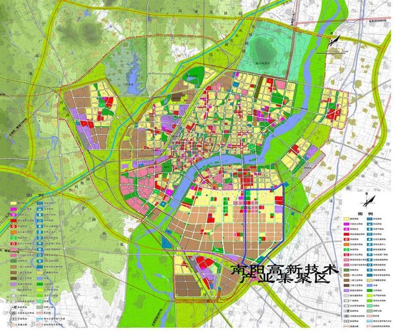南阳新区位于中国河南省南阳市中心城区白河南岸地区.图片
