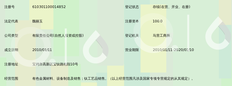 宝鸡志成有色金属制造有限公司_360百科