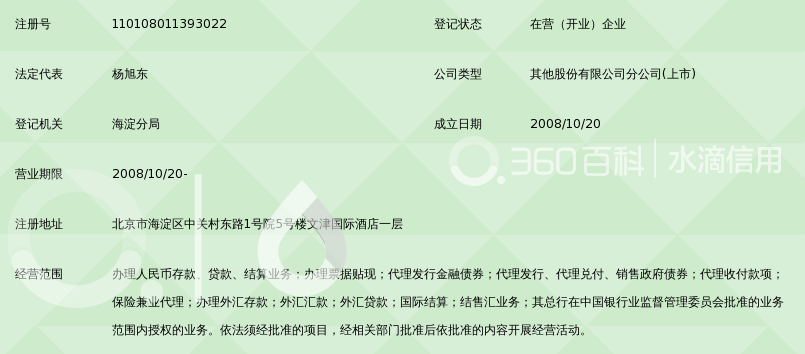 上海浦东发展银行股份有限公司北京清华园支行