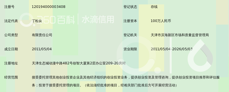 海祥(天津)创业投资管理有限公司_360百科
