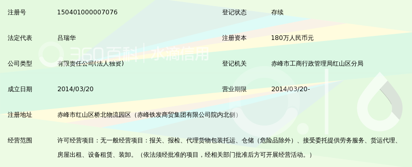 赤峰铁发保税物流有限公司_360百科