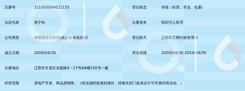 辽阳钧晟房地产开发有限公司