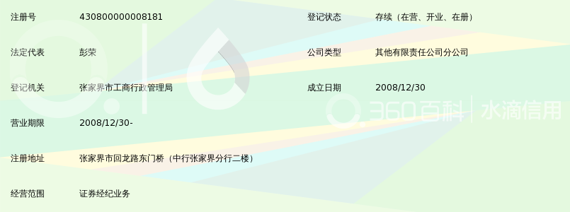 财富证券有限责任公司张家界回龙路证券营业部