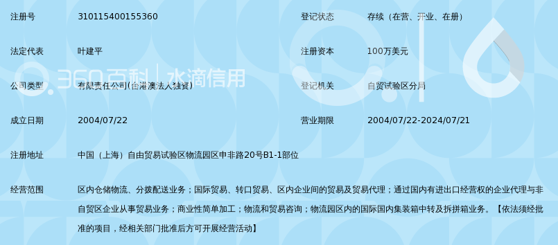 东方海外物流(上海外高桥保税物流园区)有限公