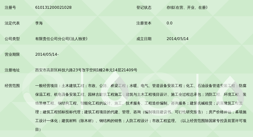 江苏九鼎环球建设科技集团有限公司西安分公司
