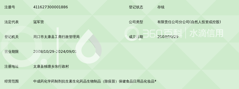 太康县益康医药零售连锁有限责任公司独塘四分