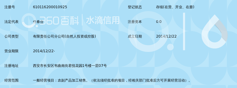 西安市惠品肉业有限公司长安区韦曲南街分公司