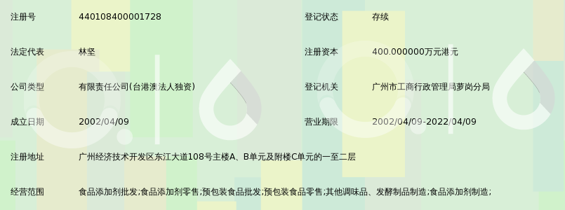 广州市天惠食品有限公司_360百科