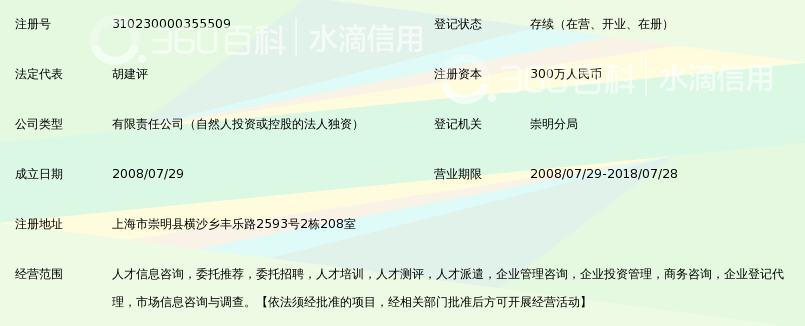 上海经营者人才服务有限公司_360百科
