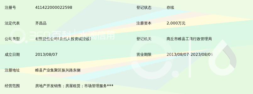 睢县亿丰置业有限公司_360百科