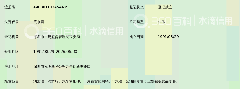 深圳市宝安区公明街道经济发展总公司农机加油