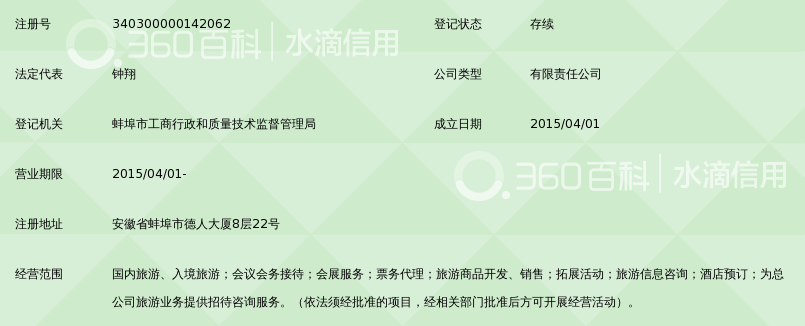 蚌埠途牛国际旅行社有限公司