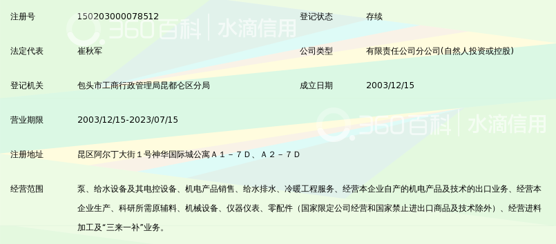 上海凯泉泵业(集团)有限公司包头分公司_360百