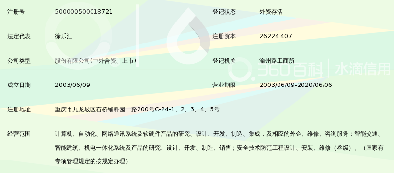 上海宝信软件股份有限公司重庆分公司